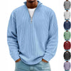 Men's Casual Corduroy Quarter-Zip Pullover Sweatshirt