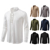 Men's Casual Long Sleeve Drawstring Design T-shirt